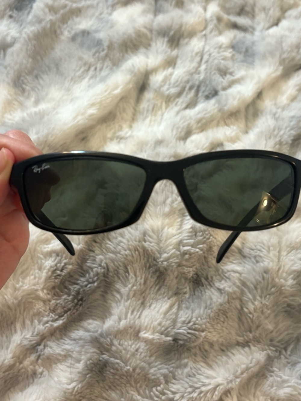 Ray-Ban Black Frame with Dark Green Lenses Sunglasses